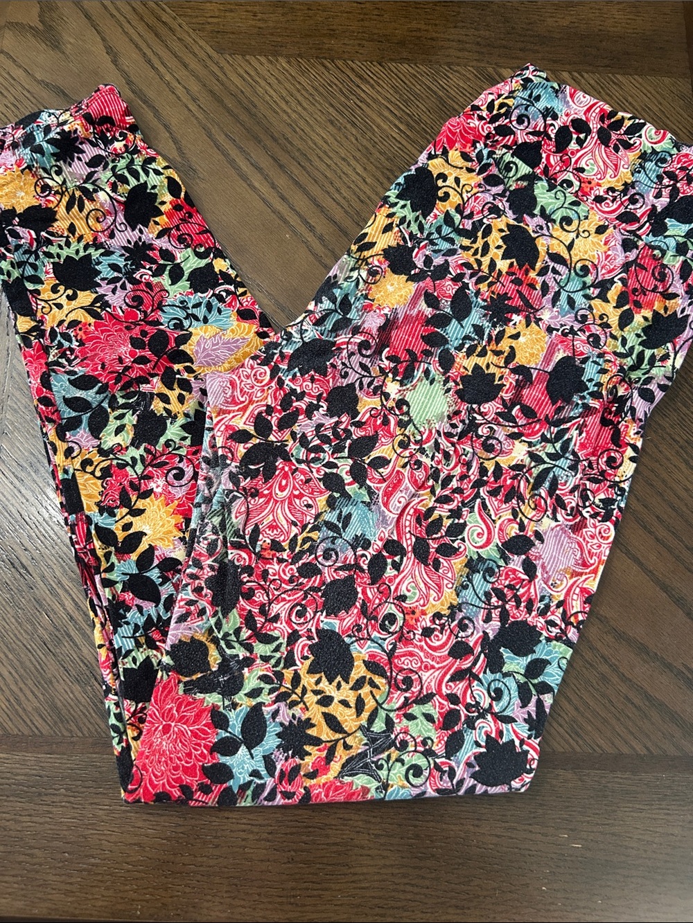 LuLaRoe Multicolor Floral and Paisley Print Leggings
